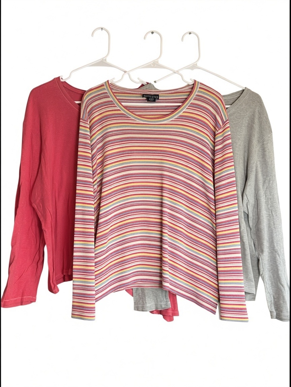 Lands’ End Women’s XL 18-20 Long Sleeve Tee Bundle of 3 Cotton Tops